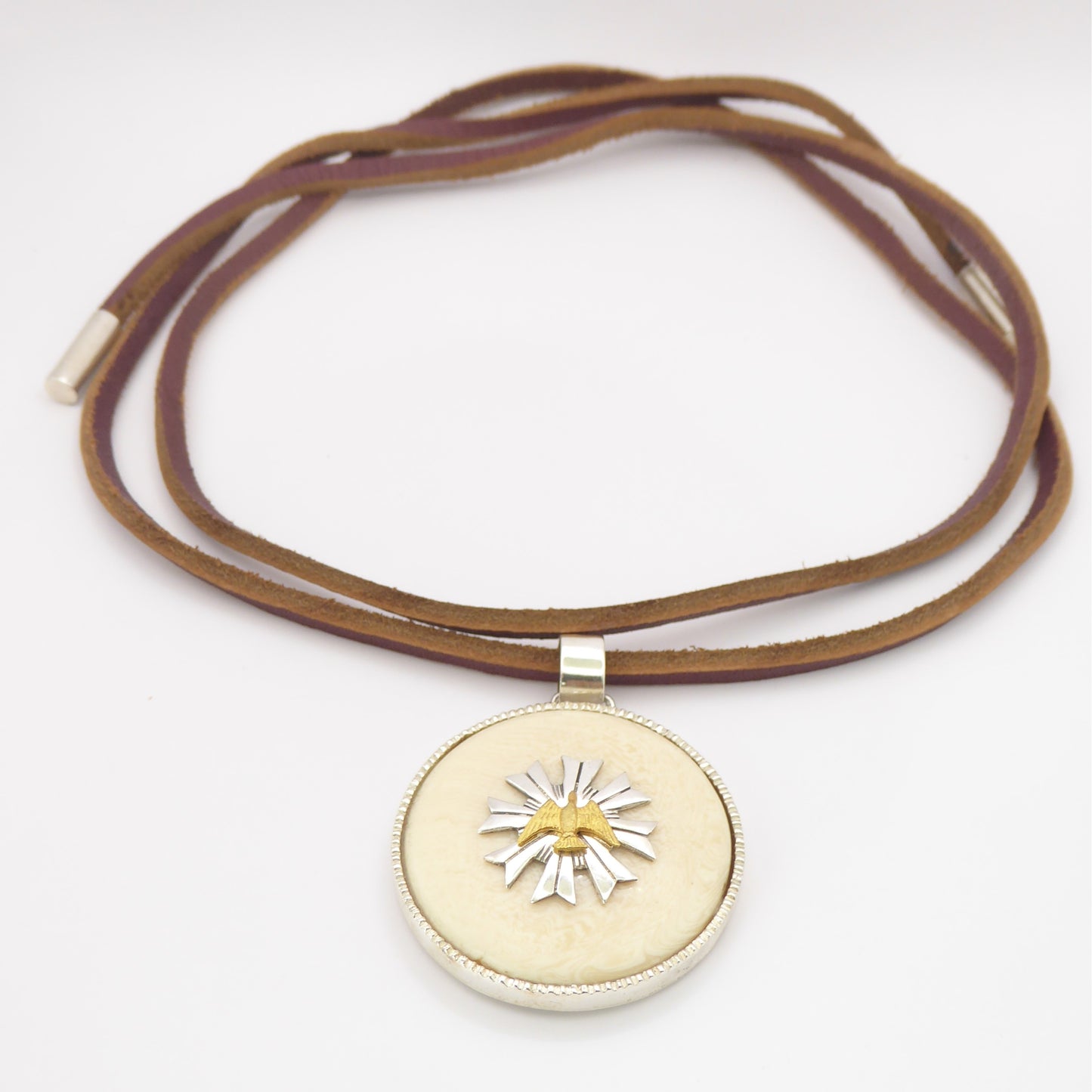 Granite-Edge Ivory Radiant Holy Spirit Pendant