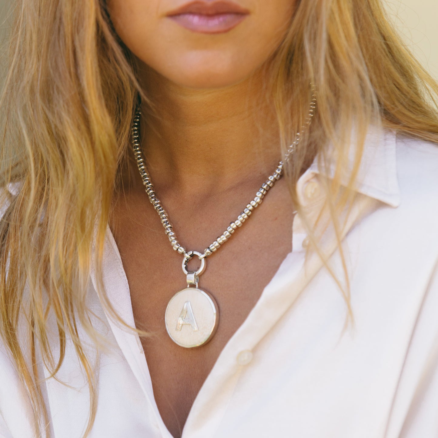 Ivory Initial Pendant