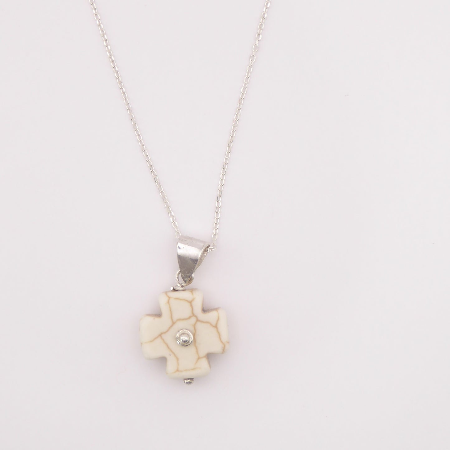 Mini Cross Pendant with Silver Detail