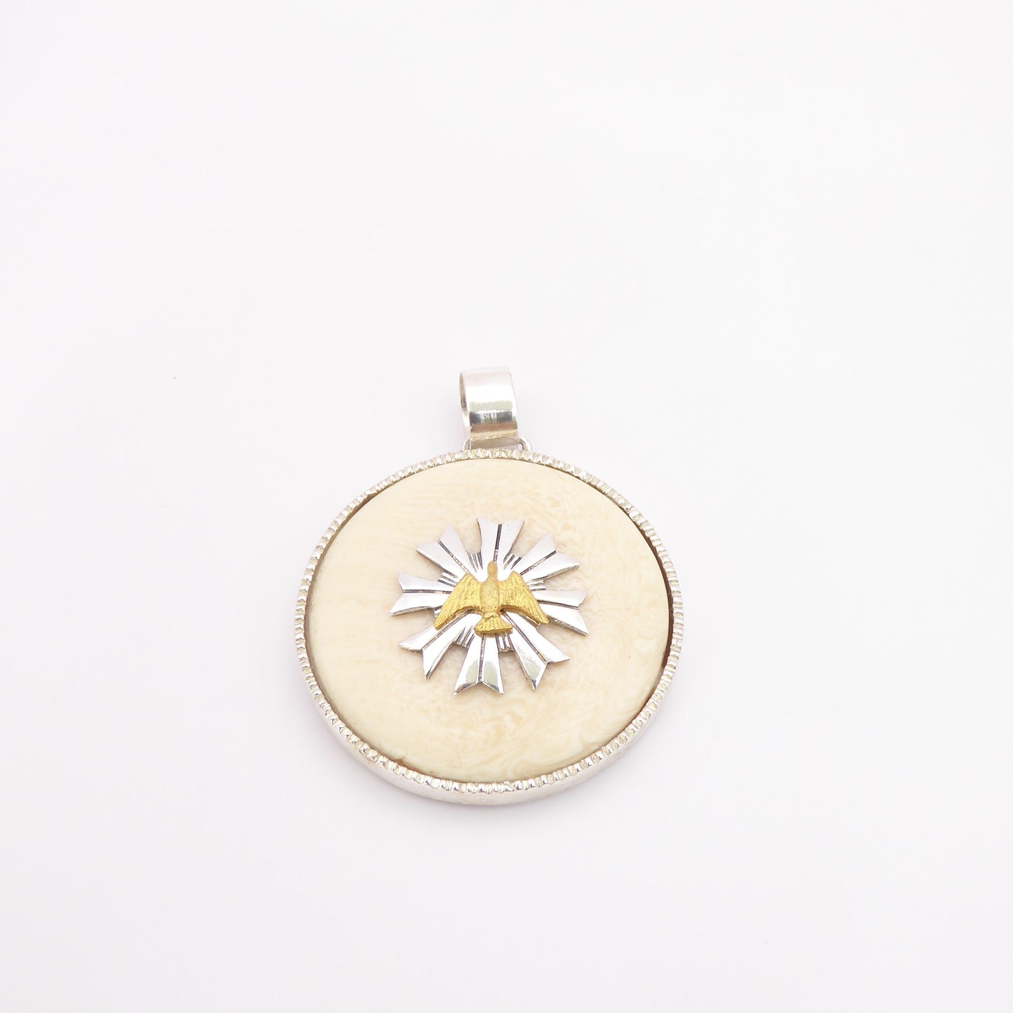 Granite-Edge Ivory Radiant Holy Spirit Pendant