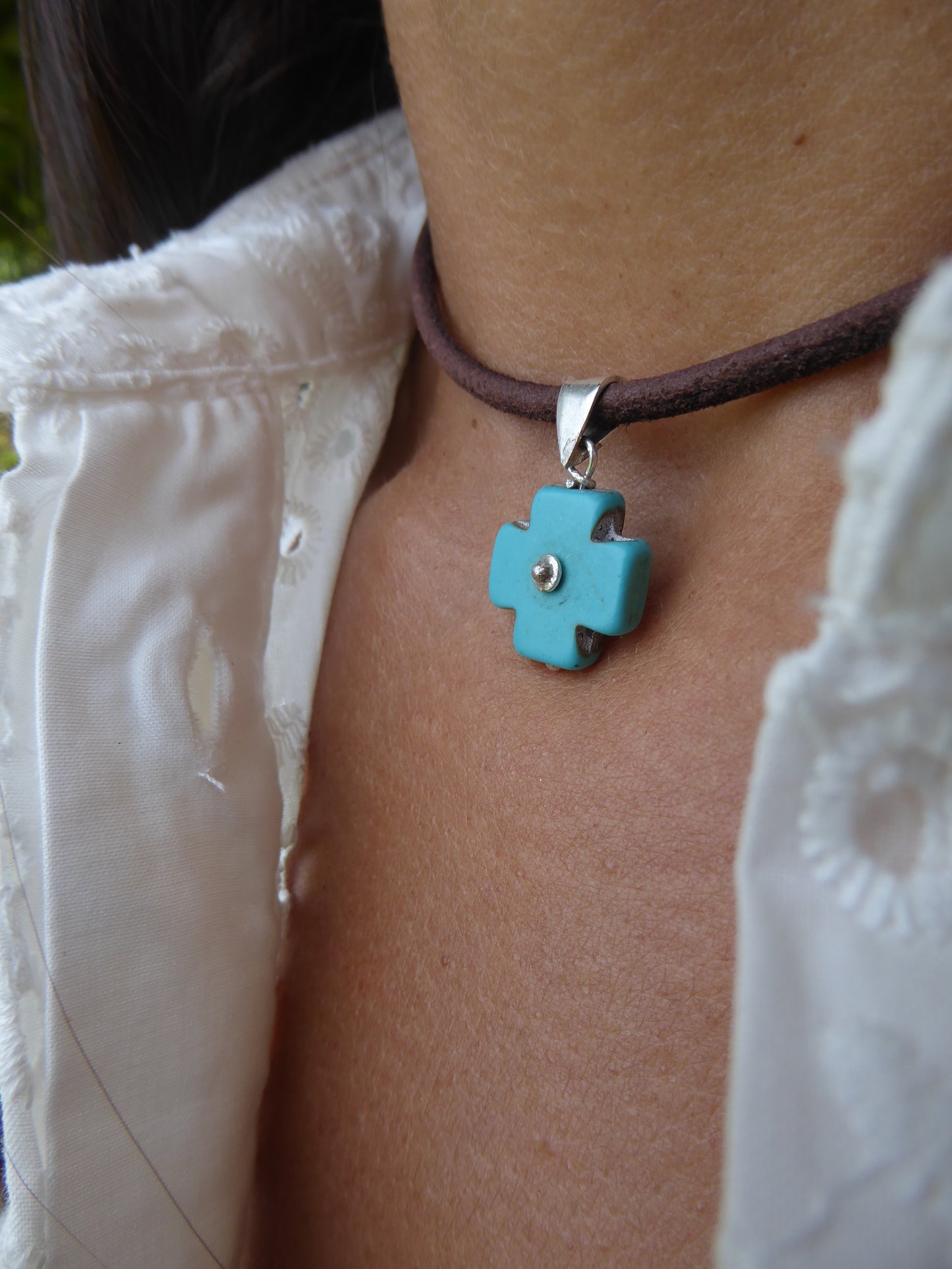 Mini Cross Pendant with Silver Detail