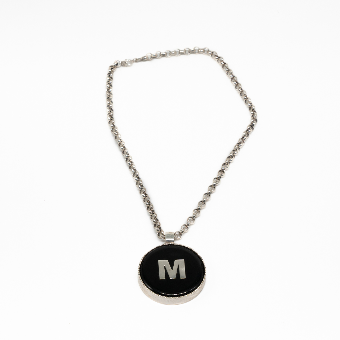 Onyx Initial Pendant
