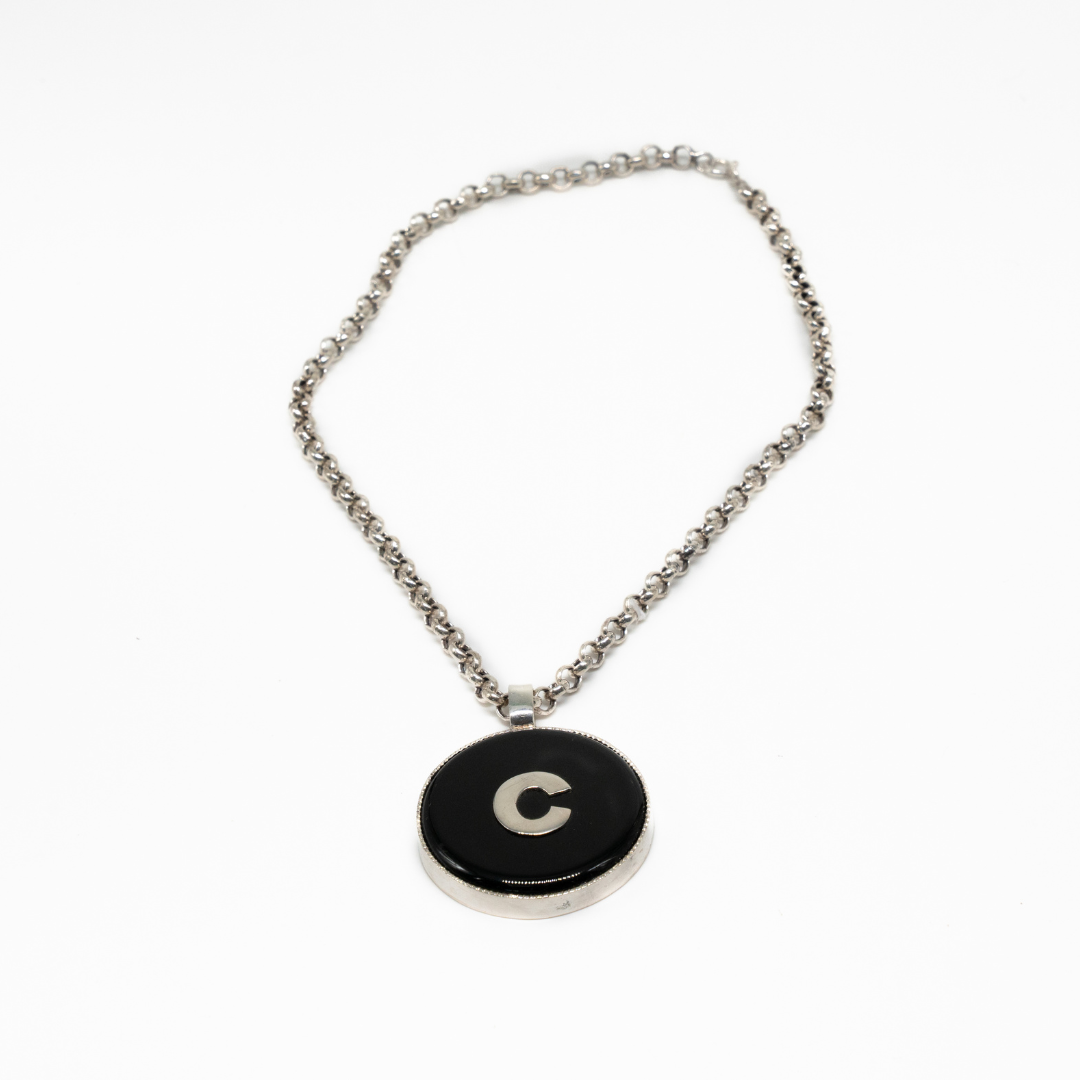 Onyx Initial Pendant